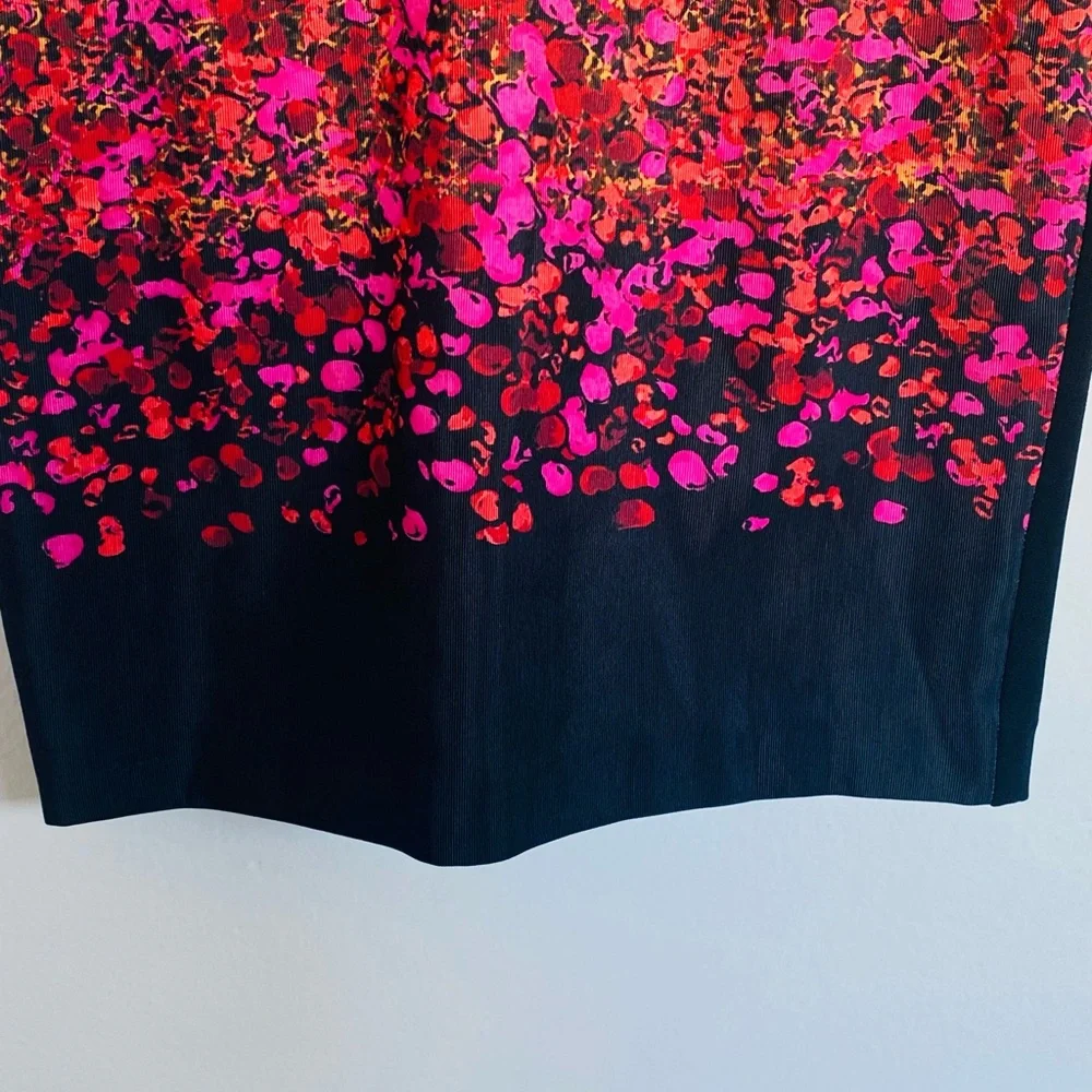 Cynthia Steffe Sleeveless Lined Sheath Dress! Black with Pink Florals! Size 2! - Picture 4 of 10